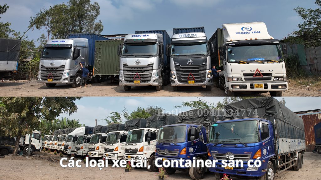 Các loại xe tải, container đi Hải Phòng