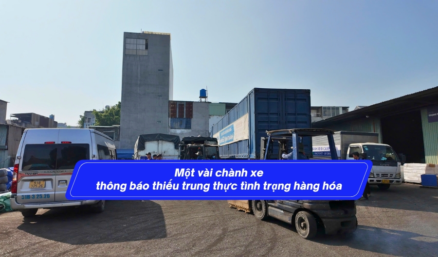 Một vài chành xe thông báo thiếu trung thực tình trạng hàng hóa